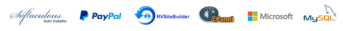 Our official partners: Softaculous, PayPal, RVSiteBuilder, cPanel, Microsoft, MySQL